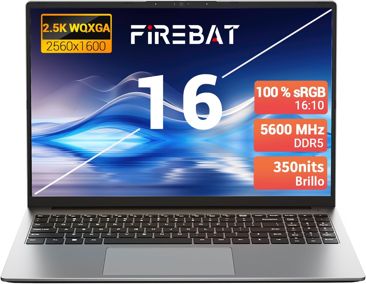 Laptop Computer Ultrabook, 16in Quad HD, 4.9GHz AMD Ryzen H 255, Radeon 780M Graphics, 16GB DDR5 5600MHz RAM,512GB M.2 PCIe SSD, TF Card Slot, Portable Gaming/School/Business Notebook Computer - Image 2