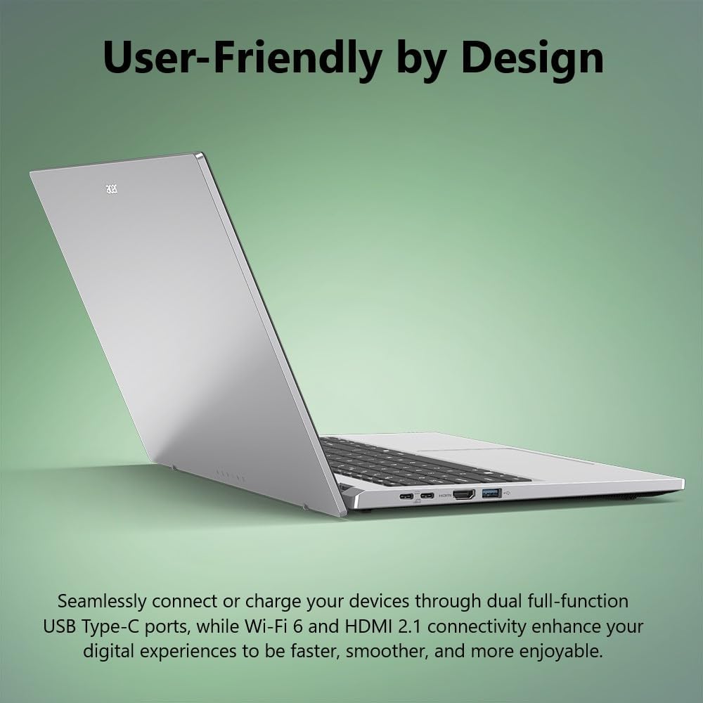 Acer Aspire Go 15 AI Ready Laptop | 15.6" FHD IPS Display | AMD Ryzen 3 7320U | AMD Radeon 610M Graphics | 8GB LPDDR5 | 128GB PCIe SSD | Wi-Fi 6 | Windows 11 Home in S Mode | AG15-21P-R5YG - Image 6