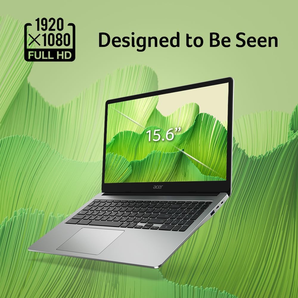 Acer Chromebook 315 Laptop, Celeron N4500, 15.6" Full HD IPS Display, 4GB LPDDR4X, 64GB eMMC, Wi-Fi 6, DTS Audio, USB Type-C, Chrome OS, CB315-4H-C8XU, Silver - Image 4