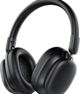 Bluetooth Headphones Over Ear, 75H Playtime Wireless Headphones with Microphone, Foldable Lightweight Headset with 3 EQ Modes, 3D Stereo Sound Low Latency for Travel Work Cellphone