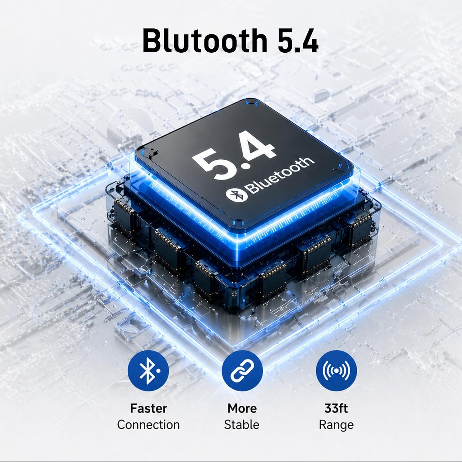 Bluetooth Headphones Over Ear, 75H Playtime Wireless Headphones with Microphone, Foldable Lightweight Headset with 3 EQ Modes, 3D Stereo Sound Low Latency for Travel Work Cellphone - Image 7